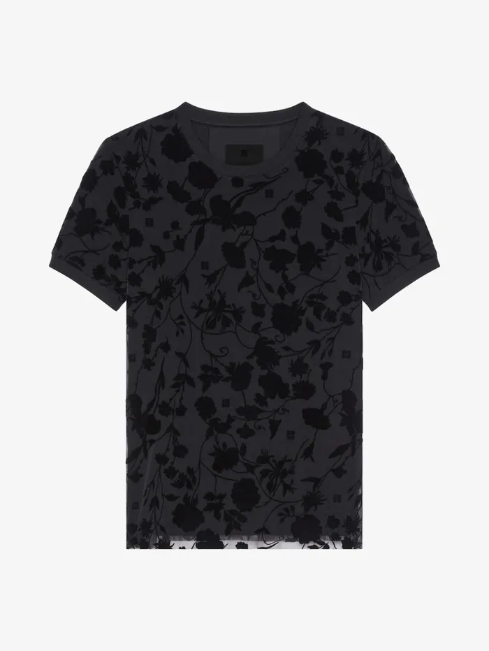 Givenchy Doublelayered Slim Tshirt In Cotton And Tulle Black Women TShirts
