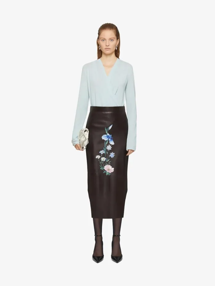 Givenchy Draped Blouse In Crepe Jersey Frost Women Tops and Shirts