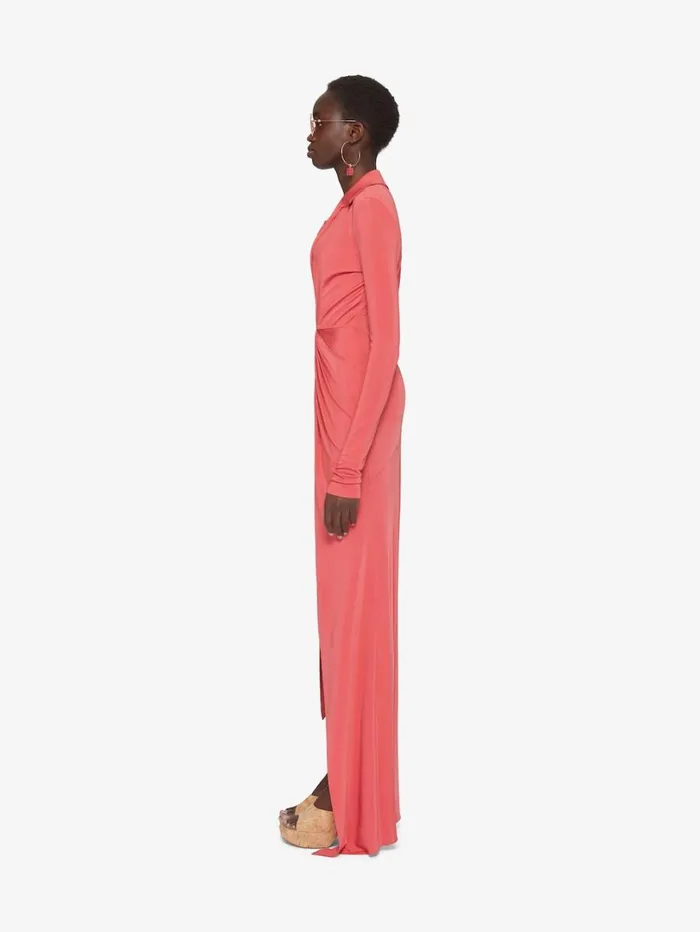 Givenchy Draped Dress In Jersey Coral Women Dresses