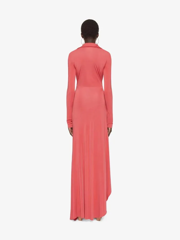 Givenchy Draped Dress In Jersey Coral Women Dresses