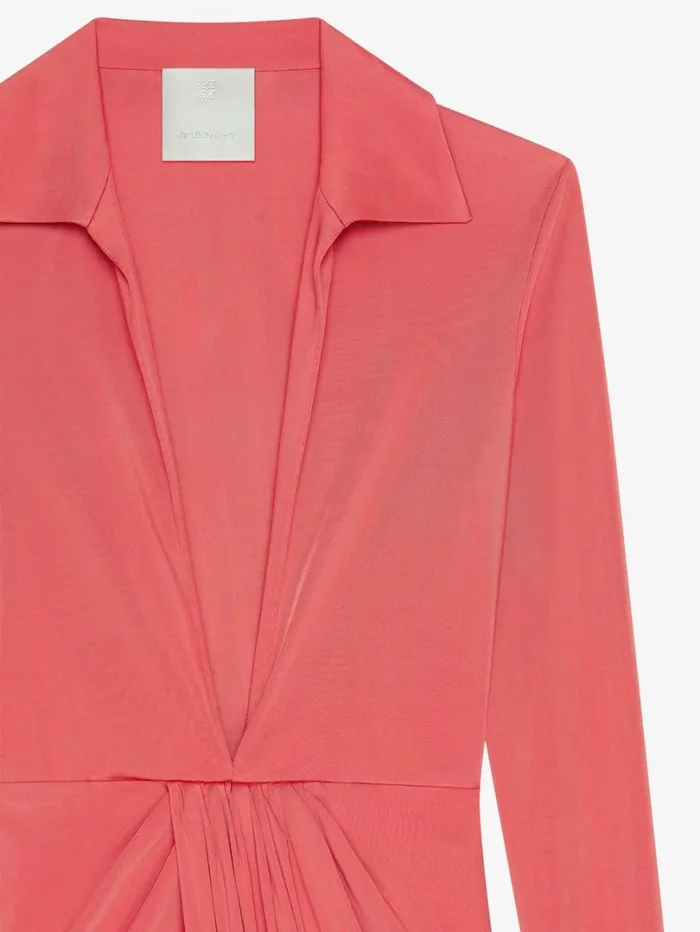 Givenchy Draped Dress In Jersey Coral Women Dresses