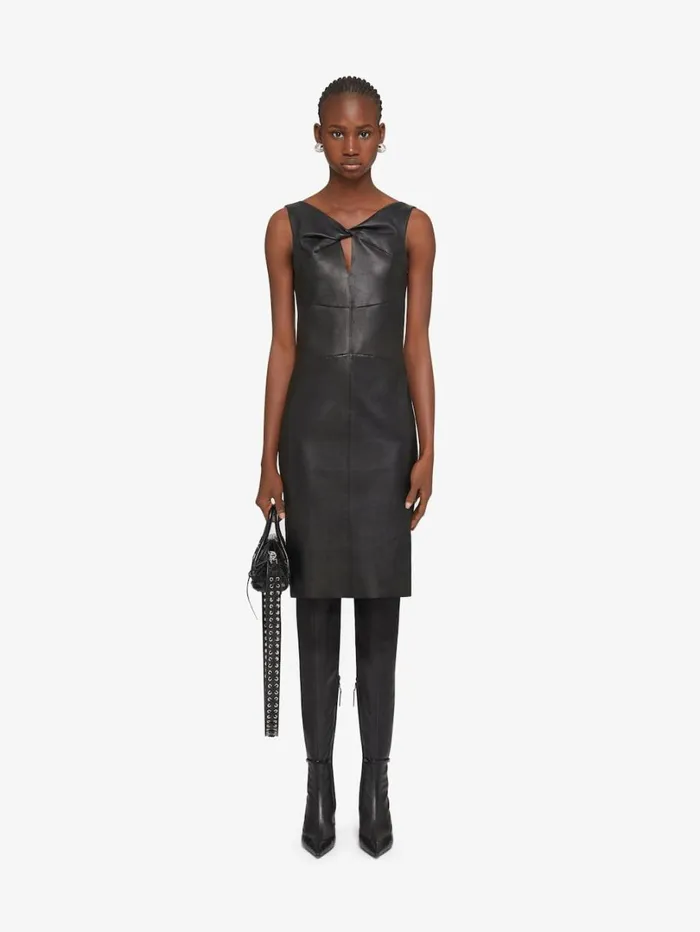 Givenchy Dress In Leather With Chain Detail Black Women Dresses