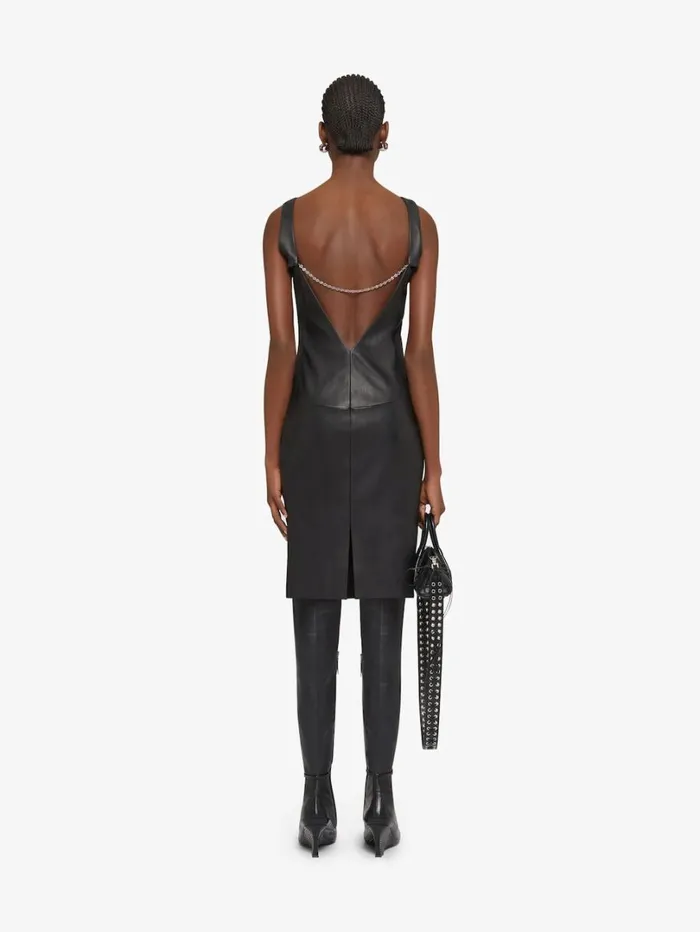 Givenchy Dress In Leather With Chain Detail Black Women Dresses