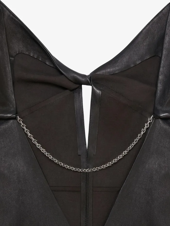 Givenchy Dress In Leather With Chain Detail Black Women Dresses
