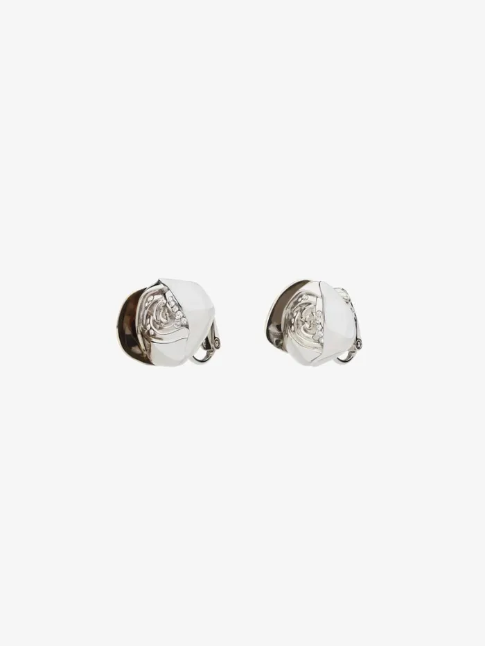 Givenchy Flower Clip Earrings In Metal With Crystals Goldensilvery Women Jewelry Givenchy Flower Clip Earrings In Metal With Crystals Goldensilvery Women Jewelry