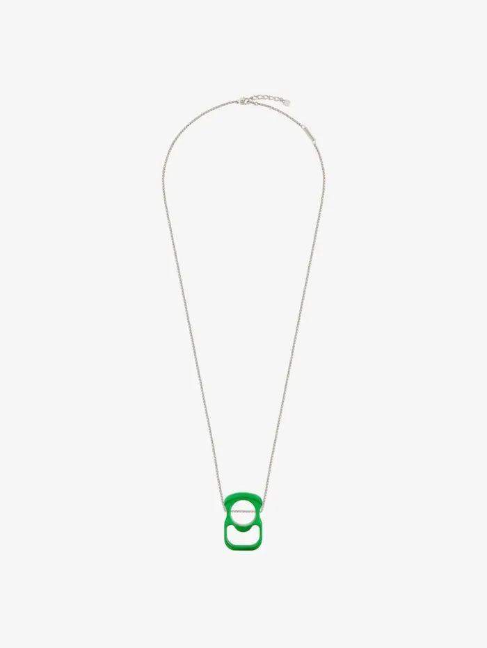 Givenchy G Can Necklace In Metal And Enamel Green Men Jewelry
