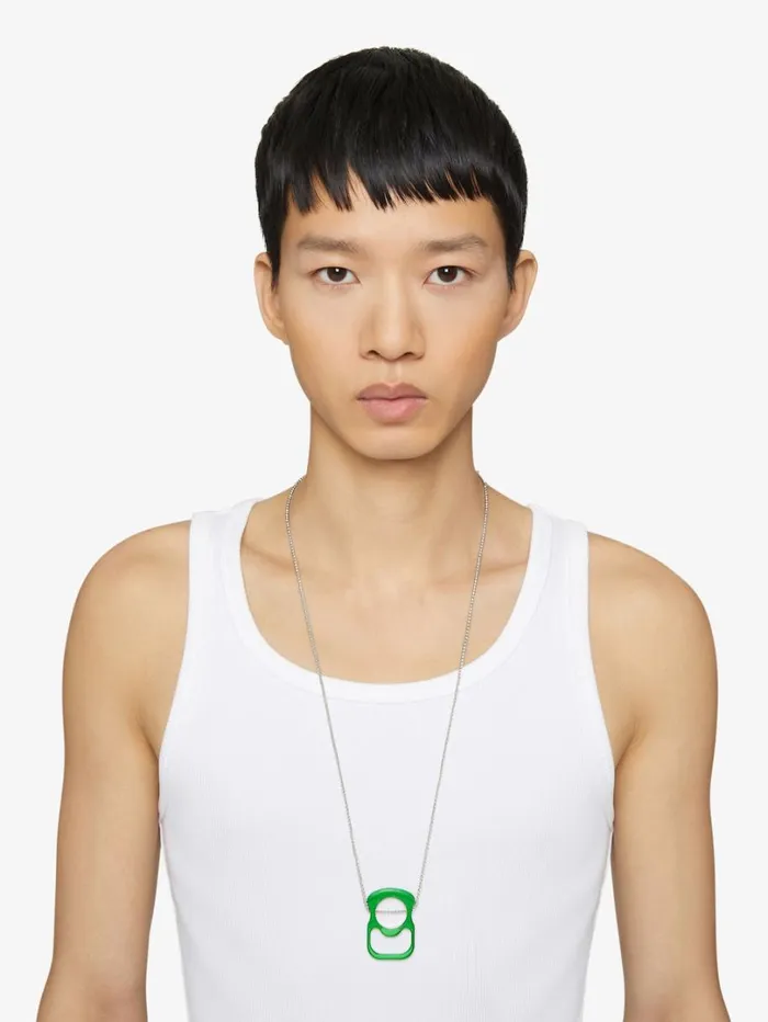 Givenchy G Can Necklace In Metal And Enamel Green Men Jewelry Givenchy G Can Necklace In Metal And Enamel Green Men Jewelry
