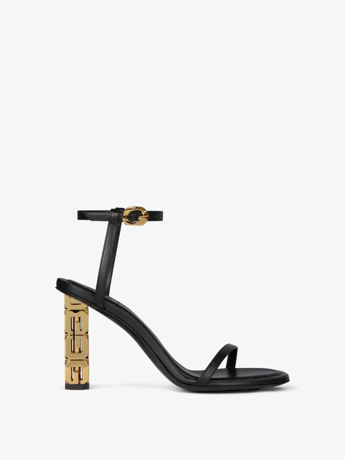 Givenchy G Cube Sandals In Leather Black Women Heels