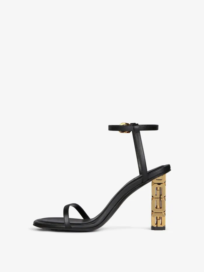 Givenchy G Cube Sandals In Leather Black Women Heels