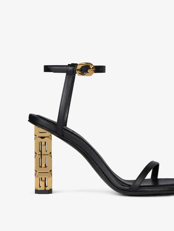 Givenchy G Cube Sandals In Leather Black Women Heels