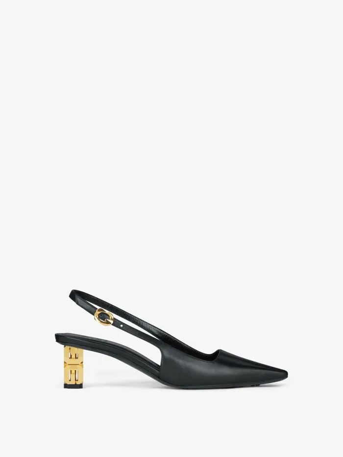 Givenchy G Cube Slingback Pumps In Leather Black Women Heels