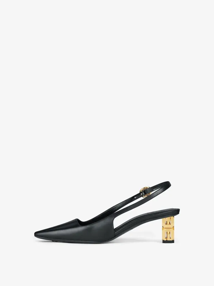 Givenchy G Cube Slingback Pumps In Leather Black Women Heels