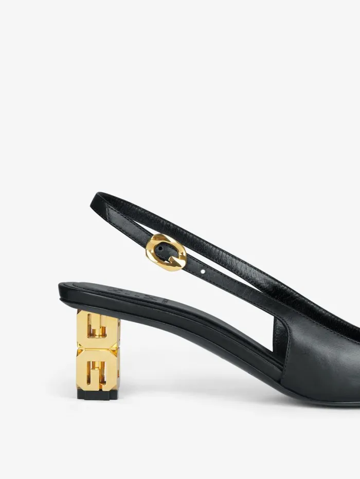 Givenchy G Cube Slingback Pumps In Leather Black Women Heels