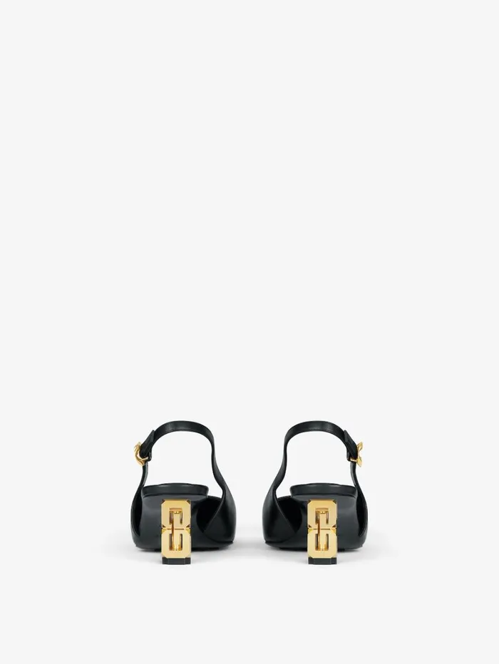 Givenchy G Cube Slingback Pumps In Leather Black Women Heels