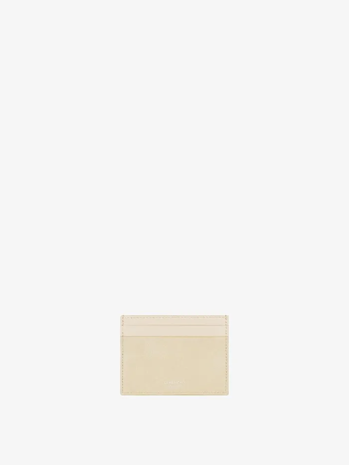 Givenchy Giv Cut Card Holder In 4G Lurex Embroidery And Leather Dusty Golden Women Wallets and Card Holders