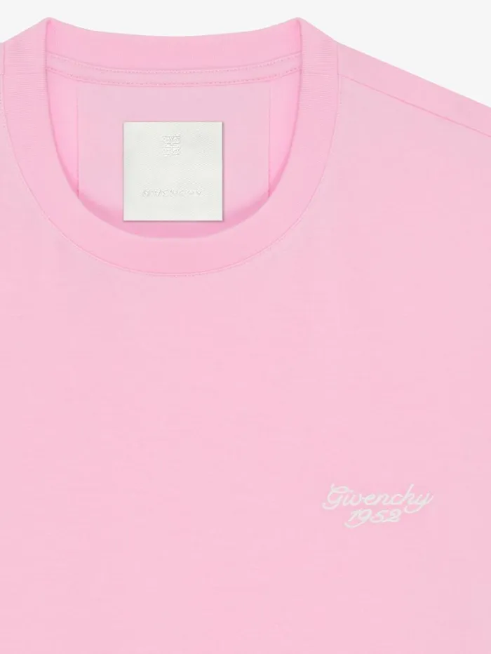 Givenchy GIVENCHY 1952 Slim Fit Tshirt In Cotton Baby Pink Men TShirts