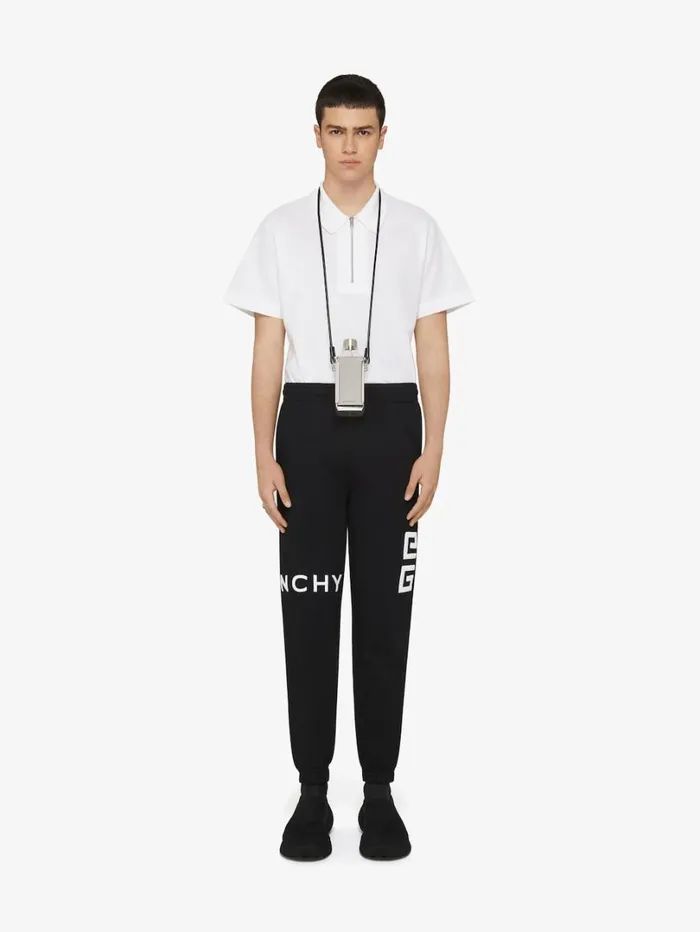 Givenchy GIVENCHY 4G Slim Fit Jogger Pants In Fleece Black Men Pants and Shorts