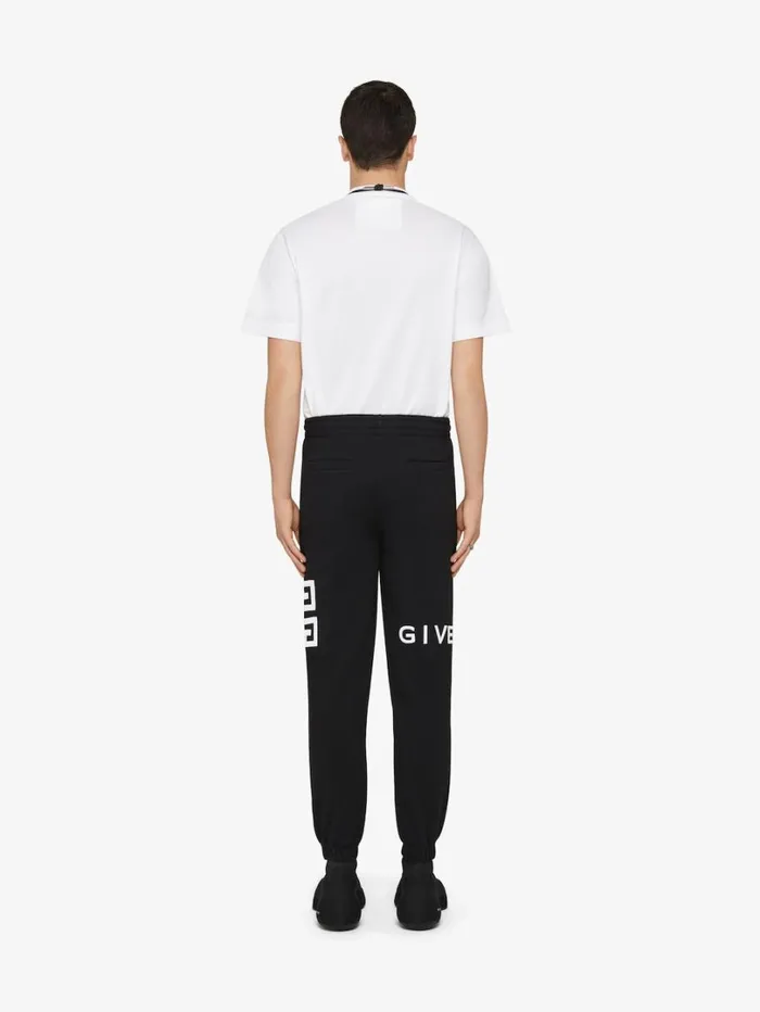 Givenchy GIVENCHY 4G Slim Fit Jogger Pants In Fleece Black Men Pants and Shorts