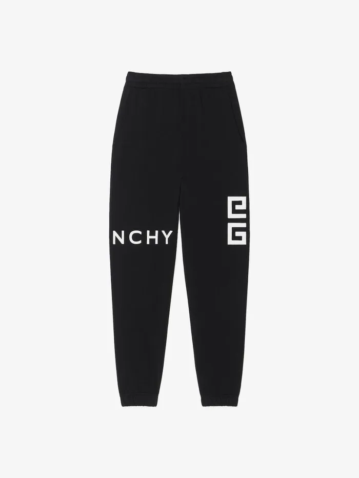 Givenchy GIVENCHY 4G Slim Fit Jogger Pants In Fleece Black Men Pants and Shorts