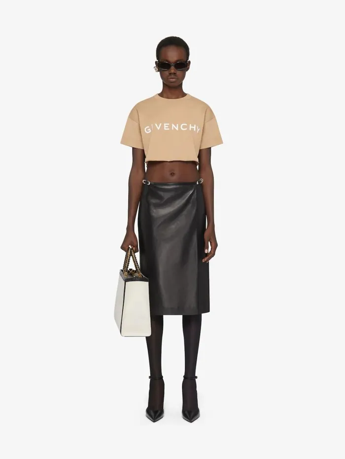 Givenchy GIVENCHY Archetype Cropped Tshirt In Cotton Beige Cappuccino Women TShirts