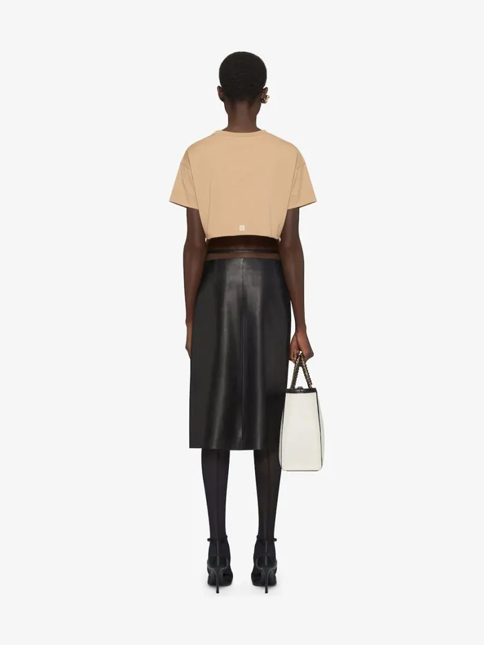 Givenchy GIVENCHY Archetype Cropped Tshirt In Cotton Beige Cappuccino Women TShirts