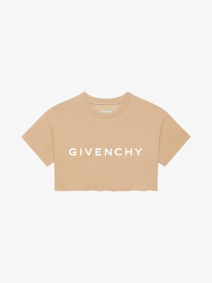 Givenchy GIVENCHY Archetype Cropped Tshirt In Cotton Beige Cappuccino Women TShirts