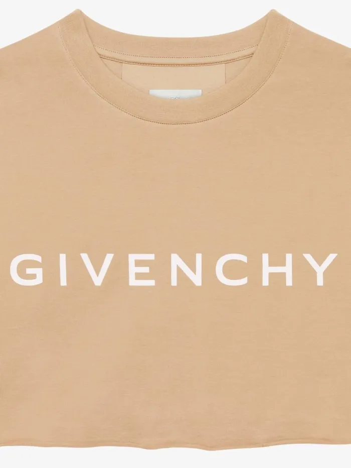 Givenchy GIVENCHY Archetype Cropped Tshirt In Cotton Beige Cappuccino Women TShirts