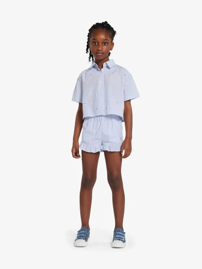 Givenchy GIVENCHY College Shirt And Shorts With Stripes Set Whiteblue Women Baby 1 Month To 3 Years Givenchy GIVENCHY College Shirt And Shorts With Stripes Set Whiteblue Women Baby 1 Month To 3 Years