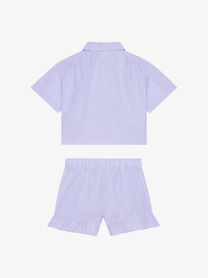 Givenchy GIVENCHY College Shirt And Shorts With Stripes Set Whiteblue Women Baby 1 Month To 3 Years