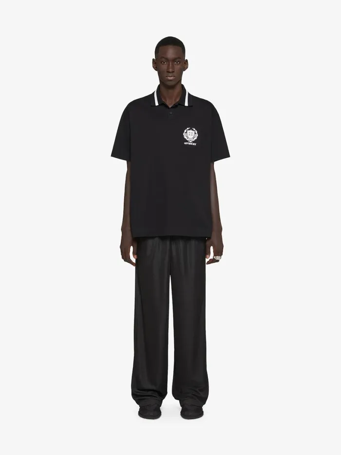 Givenchy GIVENCHY Crest Polo Shirt In Cotton Black Men TShirts