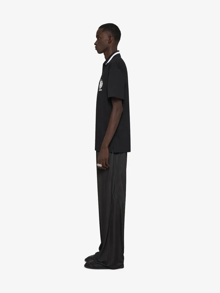 Givenchy GIVENCHY Crest Polo Shirt In Cotton Black Men TShirts