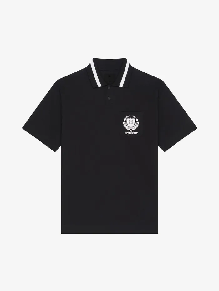 Givenchy GIVENCHY Crest Polo Shirt In Cotton Black Men TShirts