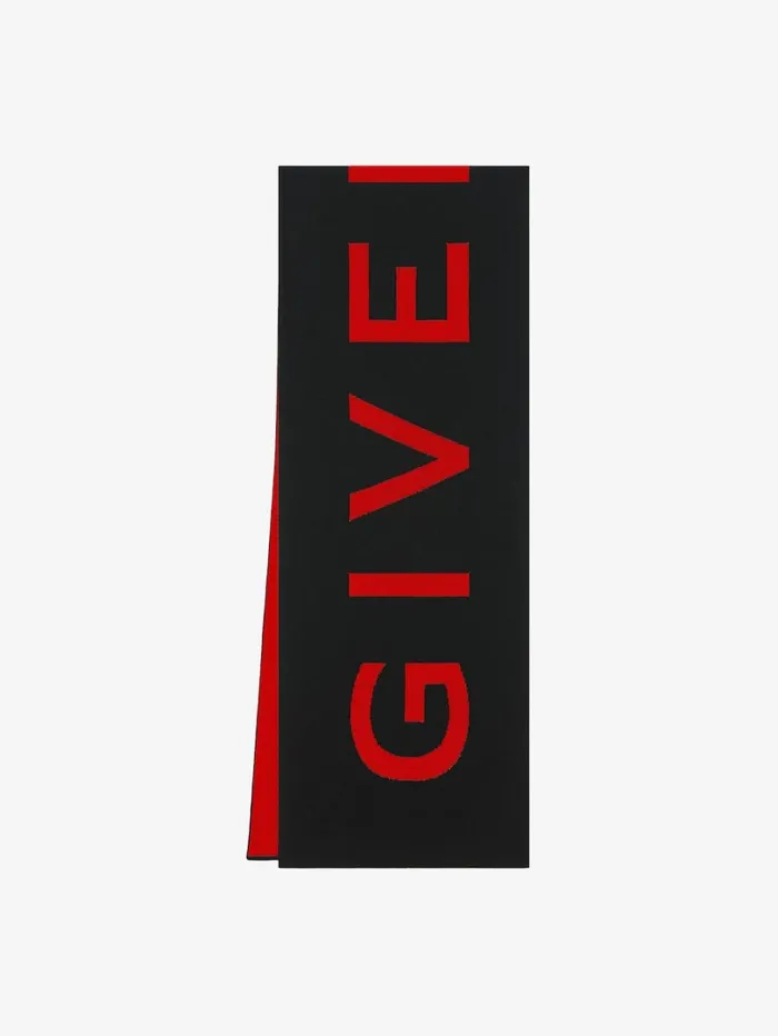 Givenchy GIVENCHY Scarf In Wool Blackred Men Scarves and Ties