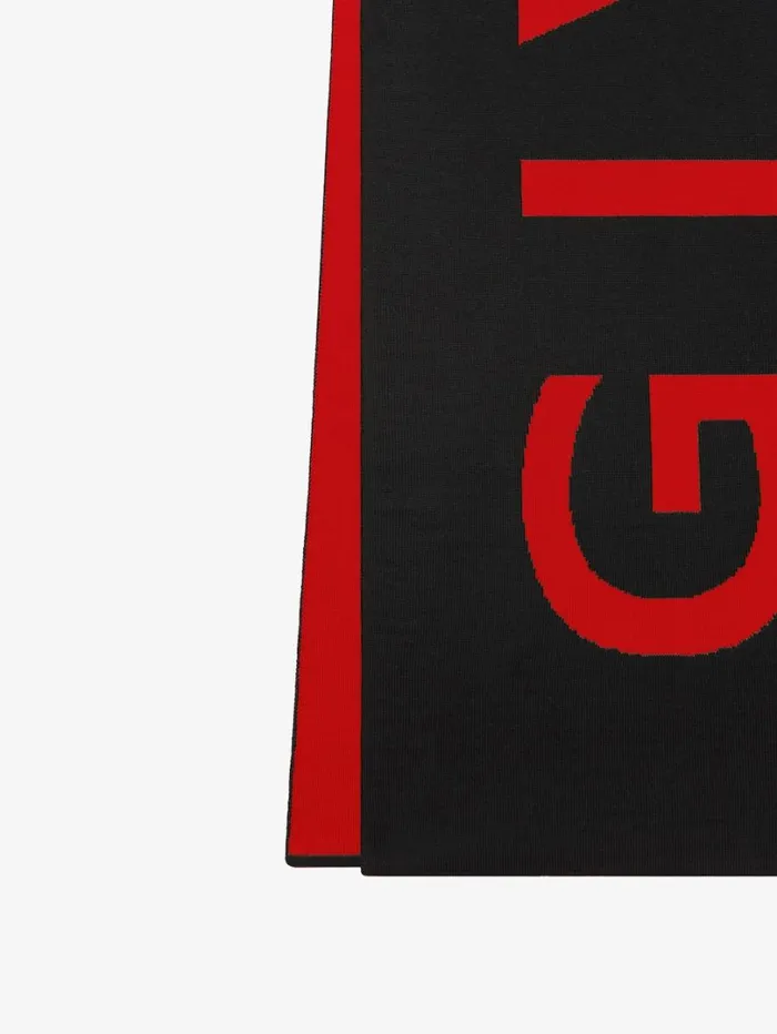 Givenchy GIVENCHY Scarf In Wool Blackred Men Scarves and Ties