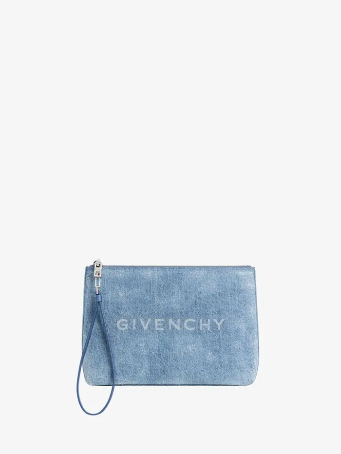 Givenchy GIVENCHY Travel Pouch In Denim Medium Blue Women Wallets and Card Holders