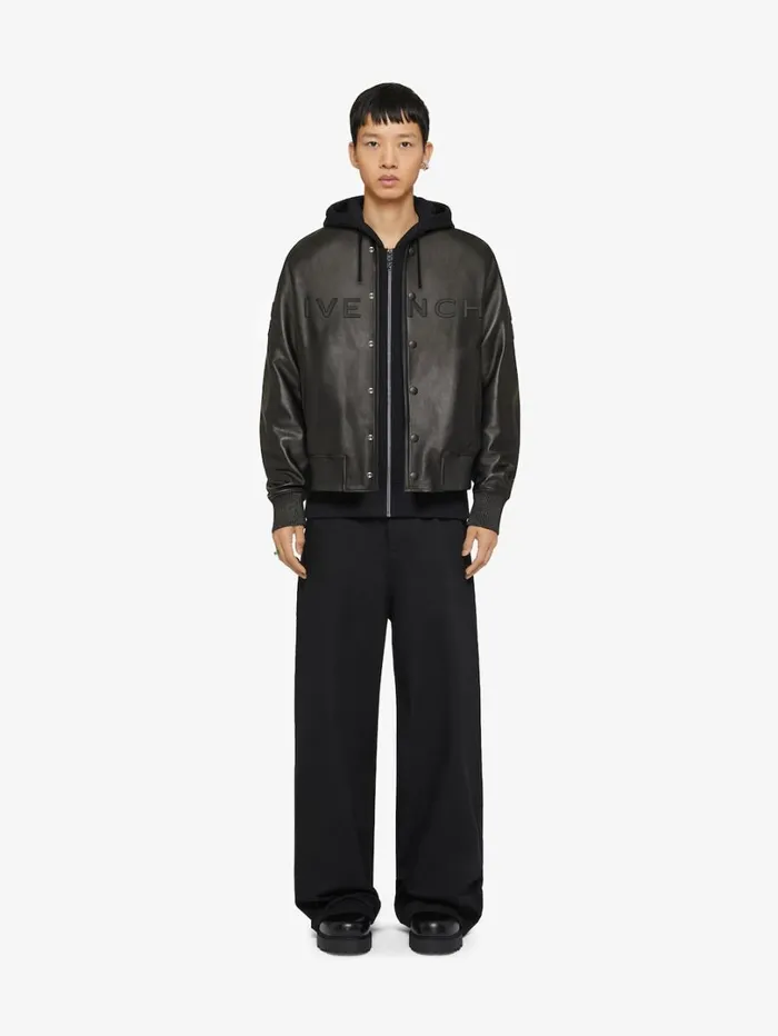 Givenchy GIVENCHY Varsity Jacket In Leather Black Men Outerwear and Blousons