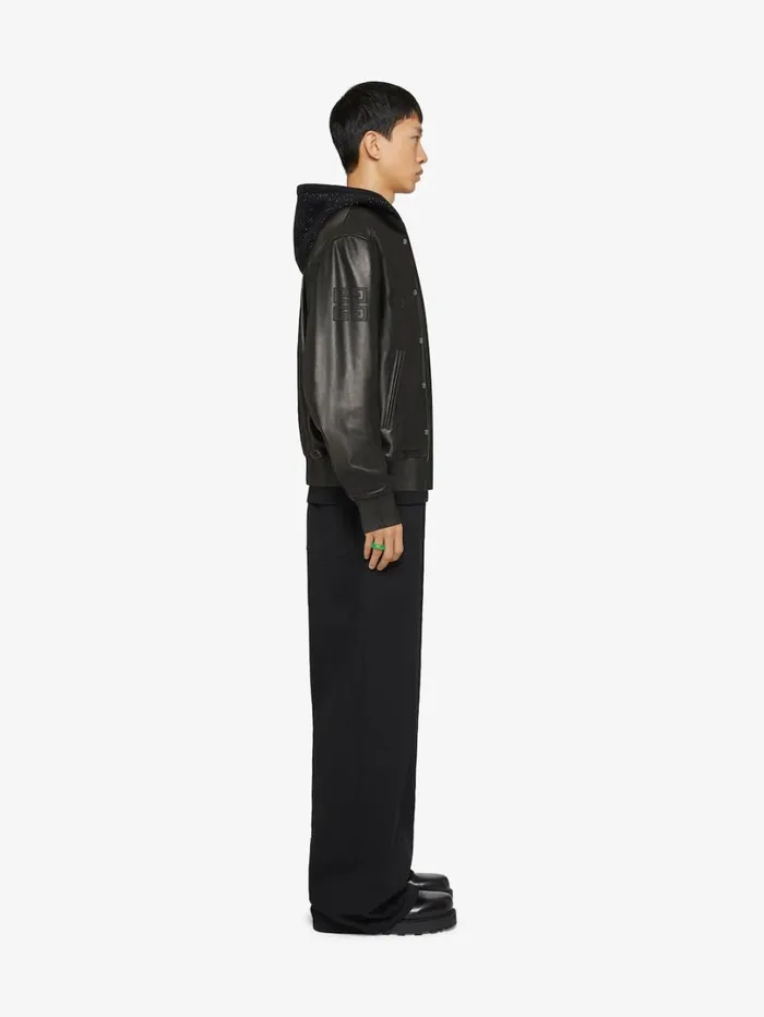 Givenchy GIVENCHY Varsity Jacket In Leather Black Men Outerwear and Blousons