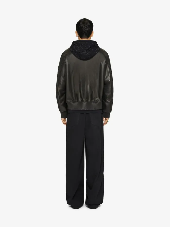 Givenchy GIVENCHY Varsity Jacket In Leather Black Men Outerwear and Blousons