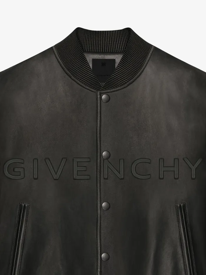 Givenchy GIVENCHY Varsity Jacket In Leather Black Men Outerwear and Blousons