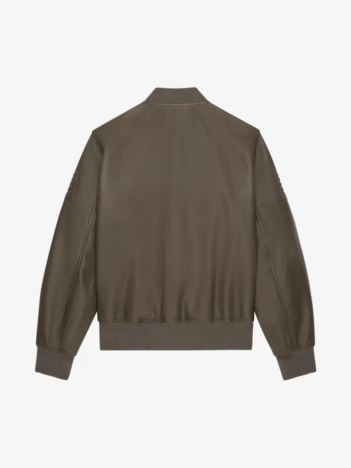 Givenchy GIVENCHY Varsity Jacket In Leather Khaki Men Outerwear and Blousons Givenchy GIVENCHY Varsity Jacket In Leather Khaki Men Outerwear and Blousons