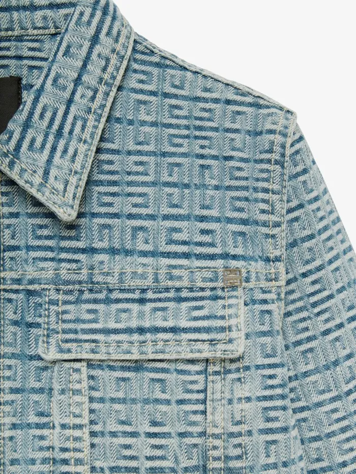 Givenchy Jacket In 4G Denim Mineral Blue Men Boy 4 To 12 Years Givenchy Jacket In 4G Denim Mineral Blue Men Boy 4 To 12 Years