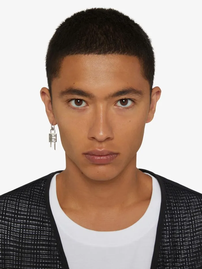 Givenchy Lock Earring In Metal Silvery Men Jewelry