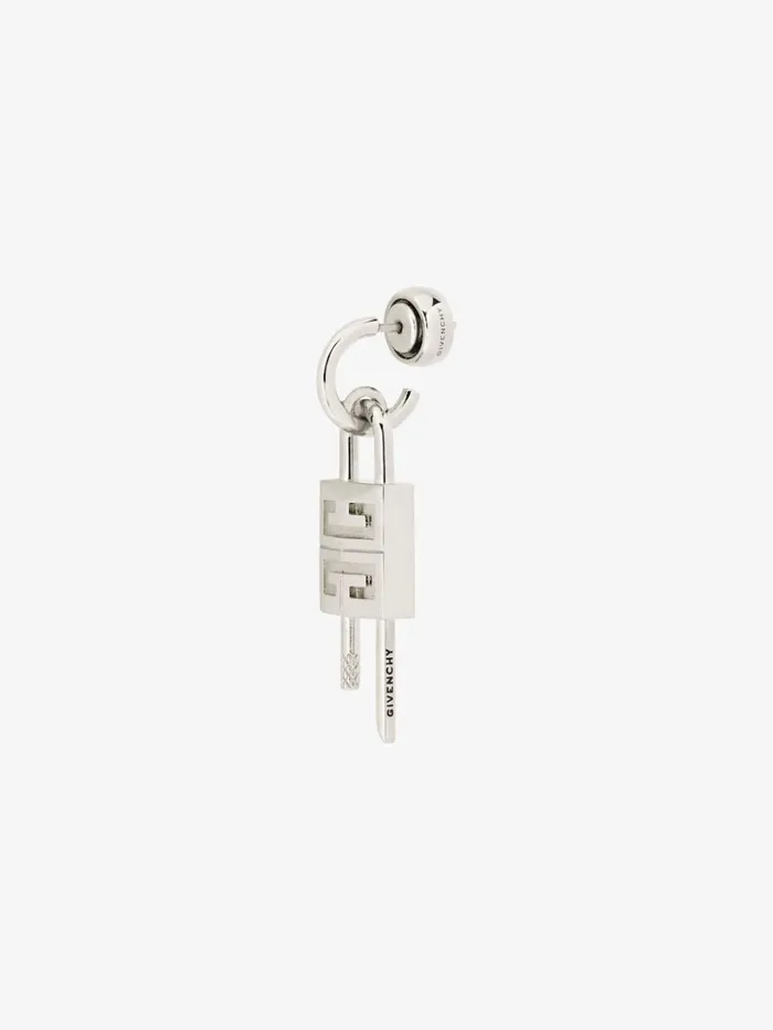 Givenchy Lock Earring In Metal Silvery Men Jewelry