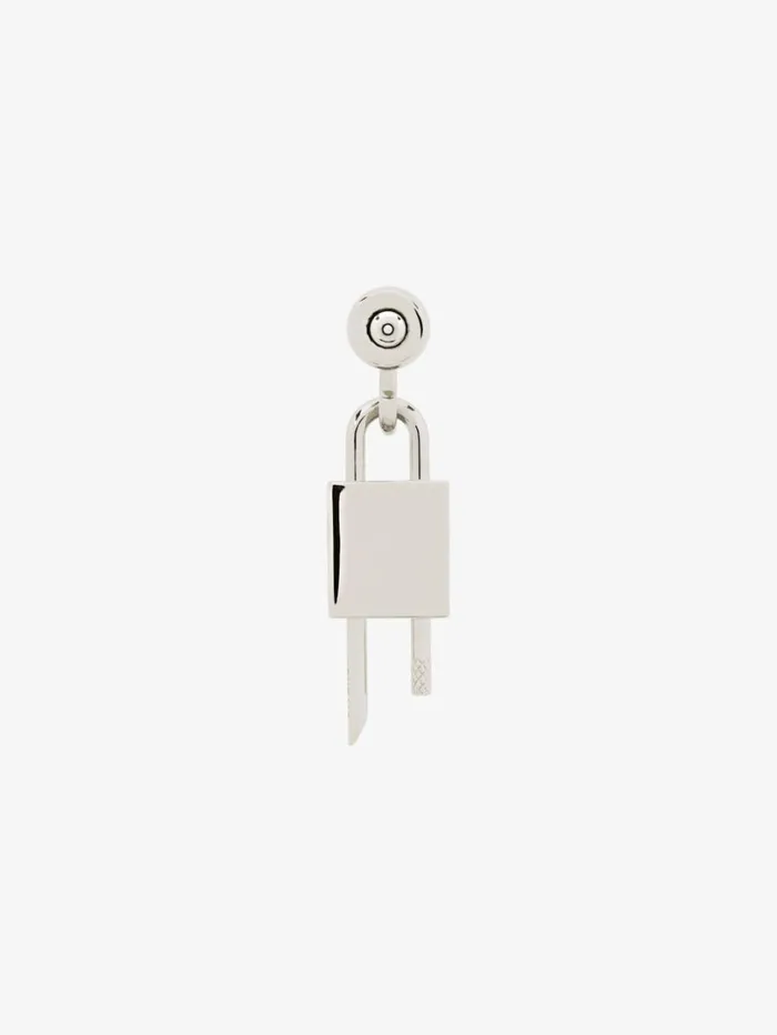 Givenchy Lock Earring In Metal Silvery Men Jewelry