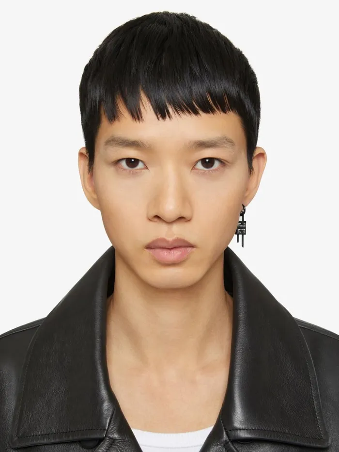 Givenchy Lock Earring In Metal With Crystals Black Men Jewelry Givenchy Lock Earring In Metal With Crystals Black Men Jewelry