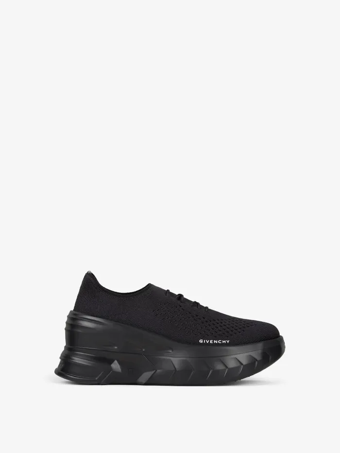 Givenchy Marshmallow Wedge Sneakers In Rubber And Knit Black Women Shark Lock
