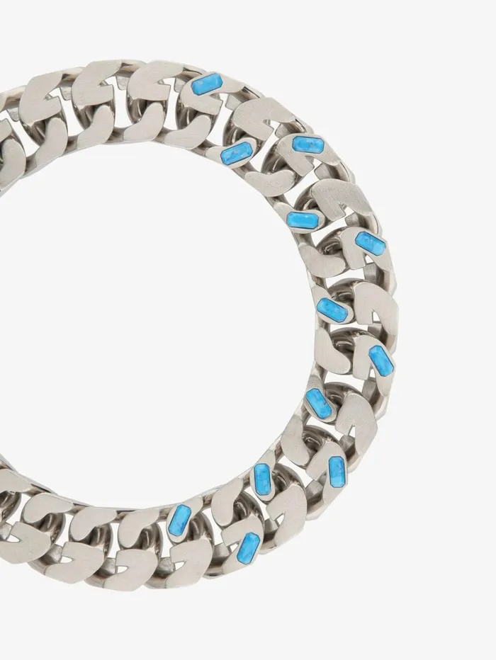 Givenchy Medium G Chain Necklace In Metal And Resin Turquoise Women Jewelry