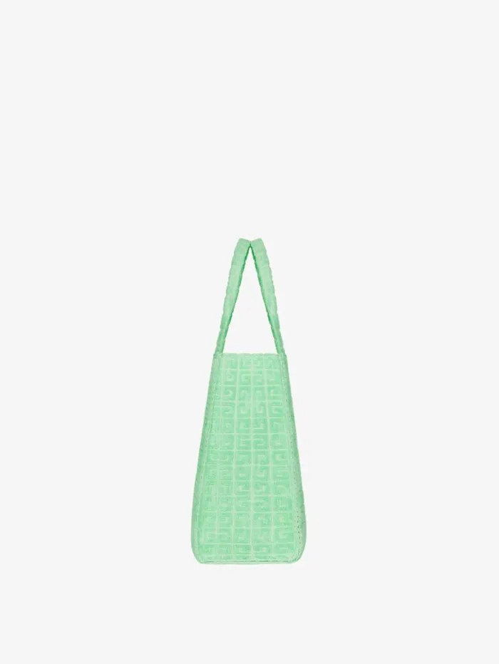 Givenchy Medium GTote Bag In 4G Cotton Towelling Aqua Green Women Shoulder Bags