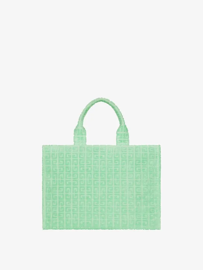 Givenchy Medium GTote Bag In 4G Cotton Towelling Aqua Green Women Shoulder Bags