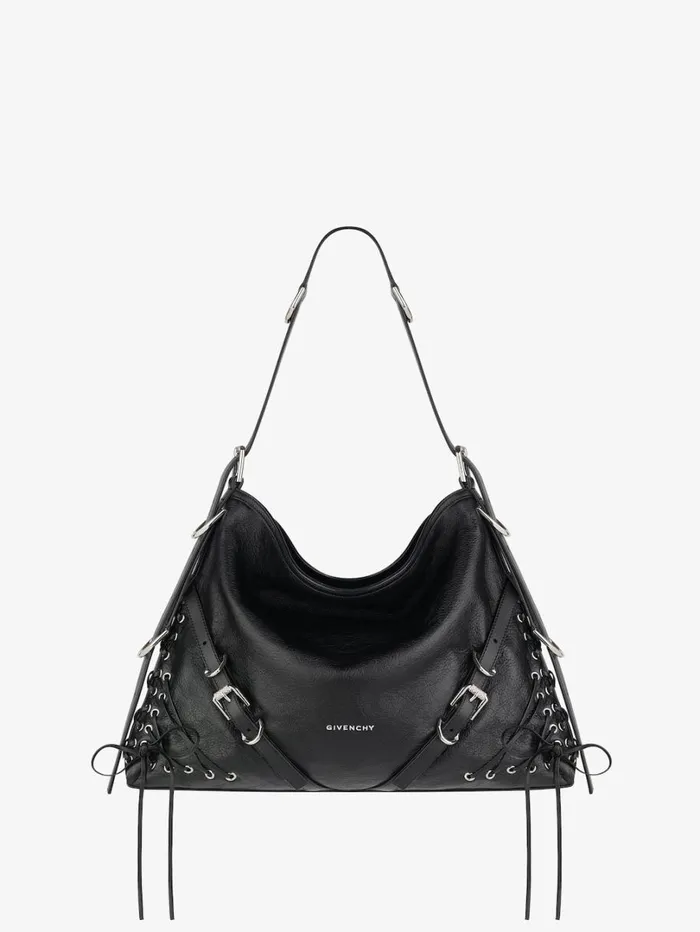 Givenchy Medium Voyou Bag In Corset Style Leather Black Women Crossbody Bags